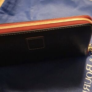 Dooney & Bourke Large Florentine Leather Wristlet Navy